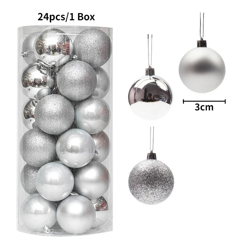 24/36 Piezas de Bolas de Navidad Colgantes, Decoración para Árbol de Navidad, Decoración Interior para el Hogar, Año Nuevo 2026, Artículos para Fiestas DIY