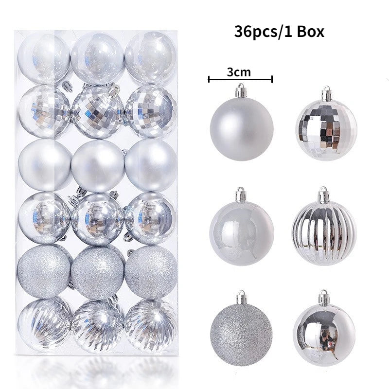 24/36 Piezas de Bolas de Navidad Colgantes, Decoración para Árbol de Navidad, Decoración Interior para el Hogar, Año Nuevo 2026, Artículos para Fiestas DIY