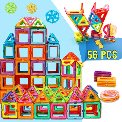Bloques de construcción magnéticos, juguetes magnéticos DIY, juguetes STEM de tamaño mediano, juguetes de construcción, juguetes educativos de aprendizaje con imanes