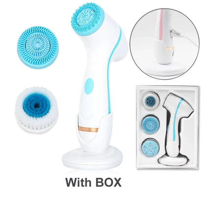 Cepillo de limpieza eléctrico 3 en 1, limpiador Facial ultrasónico, masajeadores faciales, cepillo de limpieza giratorio sónico, herramienta de limpieza profunda Facial