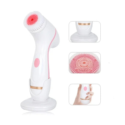 Cepillo de limpieza eléctrico 3 en 1, limpiador Facial ultrasónico, masajeadores faciales, cepillo de limpieza giratorio sónico, herramienta de limpieza profunda Facial