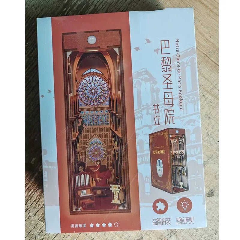 Sujetalibros de flor de cerezo, casas de muñecas japonesas, juguetes, estantería, bricolaje, rincón de libros de madera, Kits de inserción, regalos en miniatura, decoración del hogar