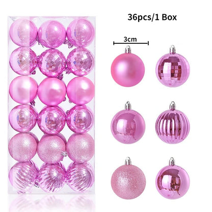 24/36 Piezas de Bolas de Navidad Colgantes, Decoración para Árbol de Navidad, Decoración Interior para el Hogar, Año Nuevo 2026, Artículos para Fiestas DIY