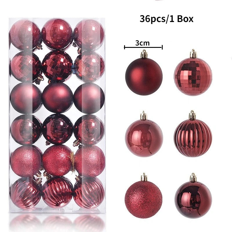 24/36 Piezas de Bolas de Navidad Colgantes, Decoración para Árbol de Navidad, Decoración Interior para el Hogar, Año Nuevo 2026, Artículos para Fiestas DIY