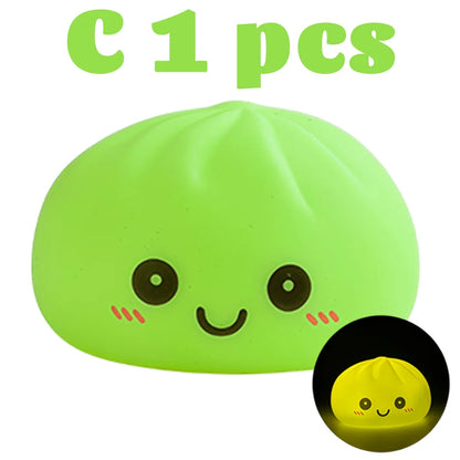 Nuevas luces nocturnas de dumplings 2027, adorno de escritorio de dumplings luminosos, linda caja de vaporera de dumplings luminosa, luces de dumplings kawaii, regalos