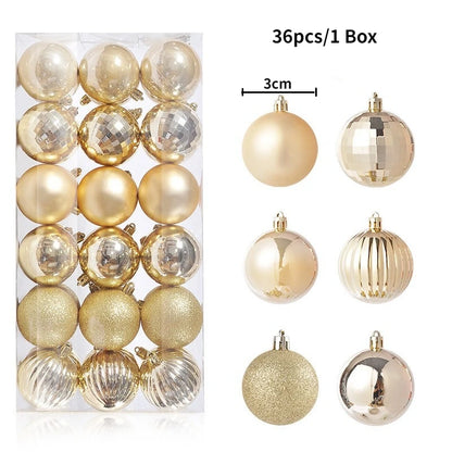 24/36 Piezas de Bolas de Navidad Colgantes, Decoración para Árbol de Navidad, Decoración Interior para el Hogar, Año Nuevo 2026, Artículos para Fiestas DIY