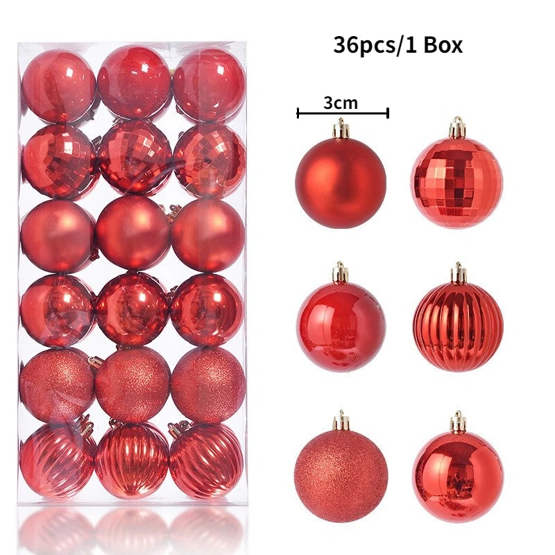 24/36 Piezas de Bolas de Navidad Colgantes, Decoración para Árbol de Navidad, Decoración Interior para el Hogar, Año Nuevo 2026, Artículos para Fiestas DIY