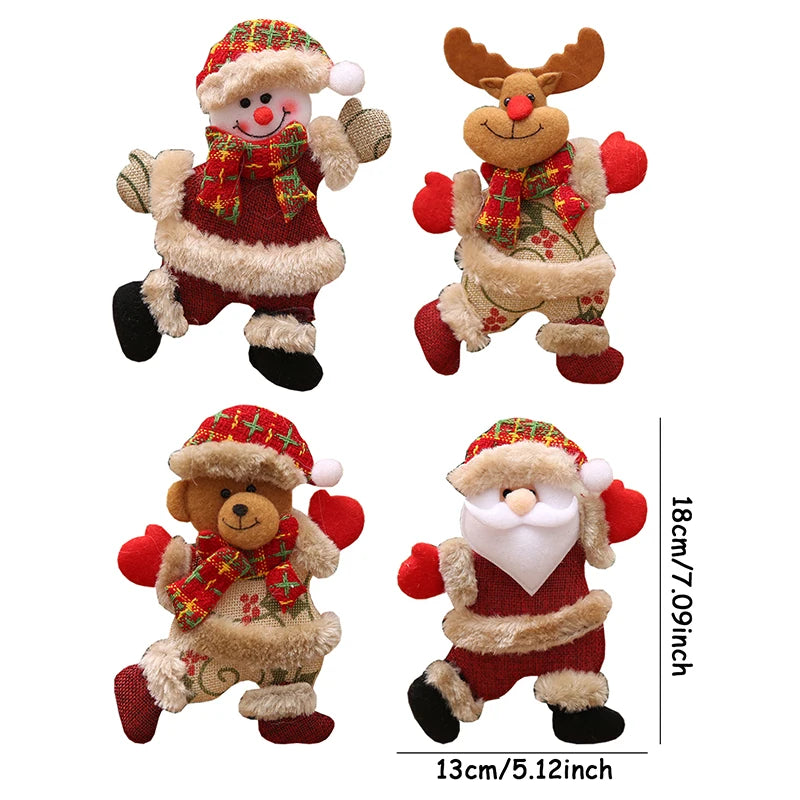 4 Uds adornos de Feliz Navidad DIY regalo de Navidad Santa Claus muñeco de nieve árbol colgante muñeca decoración colgante para el hogar Noel Natal Año Nuevo