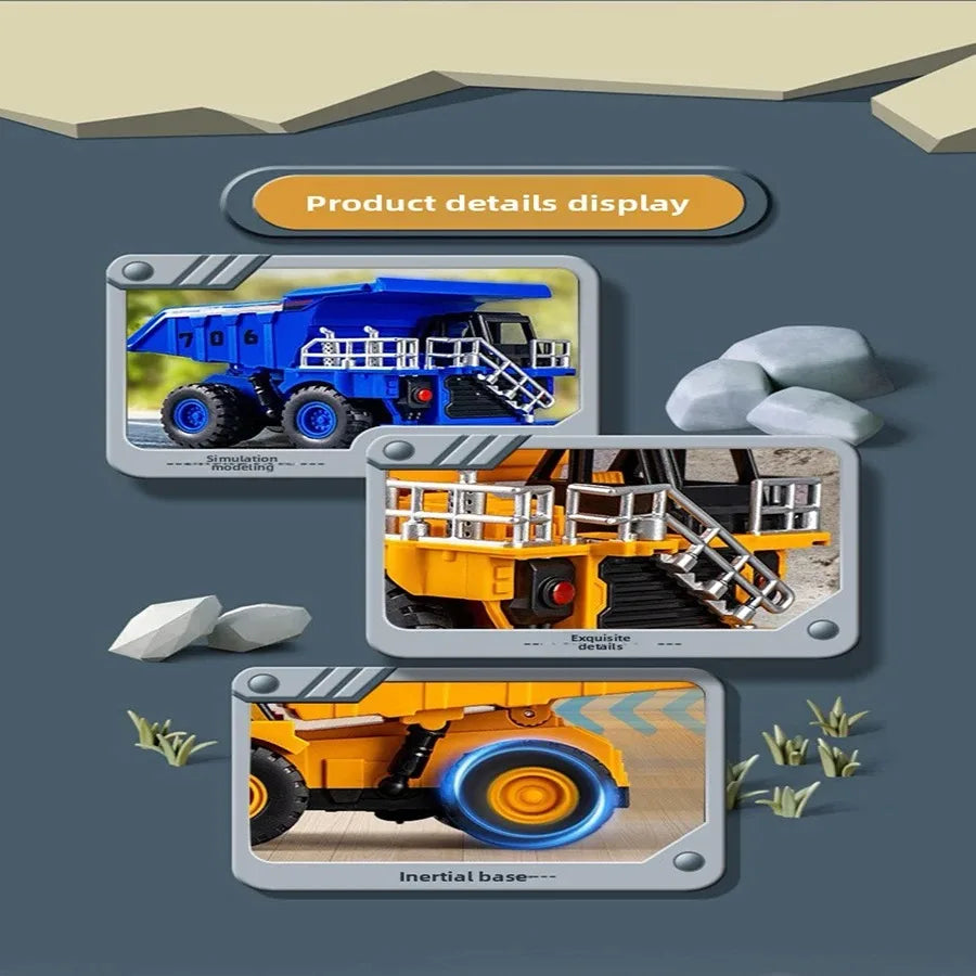 1 unidad de coche de juguete de inercia para niños, modelo de coche de ingeniería de minería de simulación, juegos creativos, coche de fricción, coche de minería, regalo para niños.