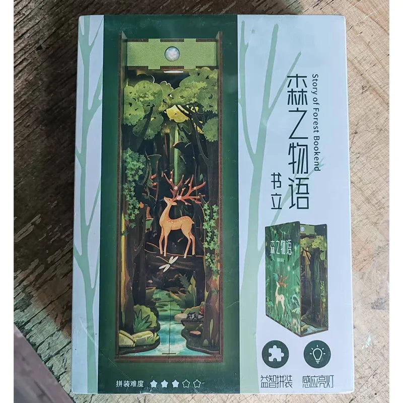 Sujetalibros de flor de cerezo, casas de muñecas japonesas, juguetes, estantería, bricolaje, rincón de libros de madera, Kits de inserción, regalos en miniatura, decoración del hogar