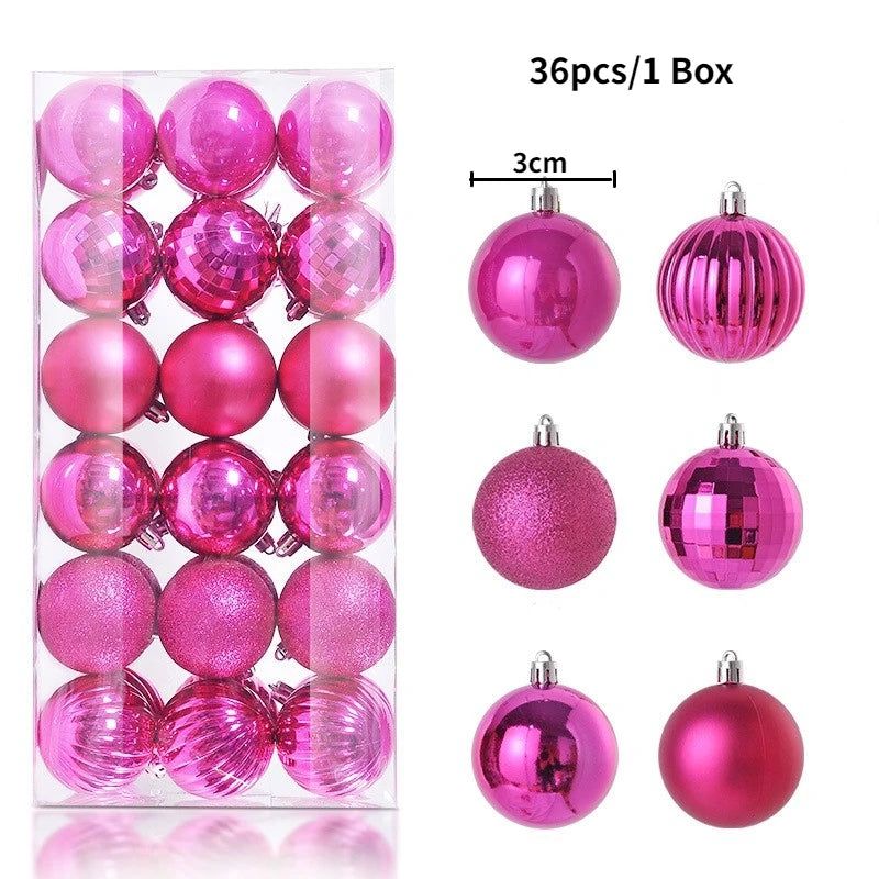 24/36 Piezas de Bolas de Navidad Colgantes, Decoración para Árbol de Navidad, Decoración Interior para el Hogar, Año Nuevo 2026, Artículos para Fiestas DIY