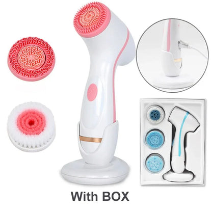 Cepillo de limpieza eléctrico 3 en 1, limpiador Facial ultrasónico, masajeadores faciales, cepillo de limpieza giratorio sónico, herramienta de limpieza profunda Facial