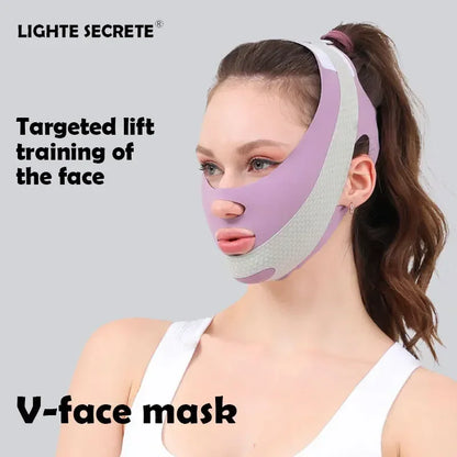 Estiramiento Facial con cara para dormir, moldeador en V, vendaje adelgazante Facial, relajación, forma de elevación, Reduce la barbilla doble, banda para adelgazar la cara, masaje