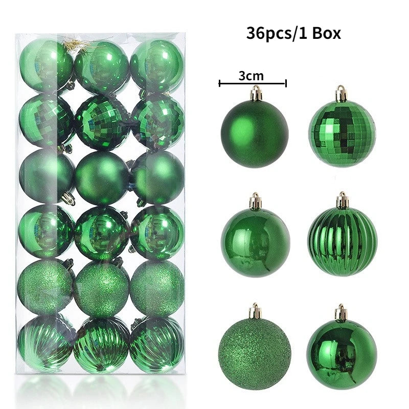 24/36 Piezas de Bolas de Navidad Colgantes, Decoración para Árbol de Navidad, Decoración Interior para el Hogar, Año Nuevo 2026, Artículos para Fiestas DIY