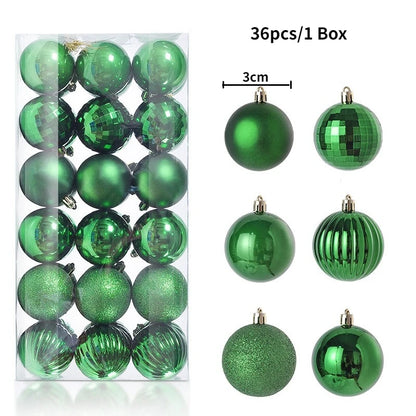24/36 Piezas de Bolas de Navidad Colgantes, Decoración para Árbol de Navidad, Decoración Interior para el Hogar, Año Nuevo 2026, Artículos para Fiestas DIY