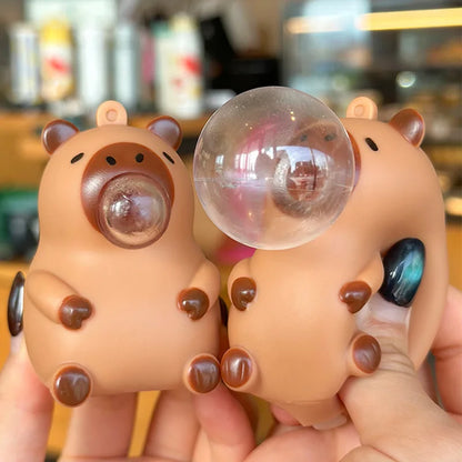 Juguete de peluche de capibara para apretar, colgante antiestrés con burbujas, decoración para mochila infantil, regalo de fiesta