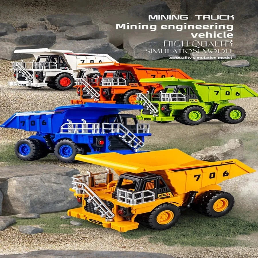 1 unidad de coche de juguete de inercia para niños, modelo de coche de ingeniería de minería de simulación, juegos creativos, coche de fricción, coche de minería, regalo para niños.