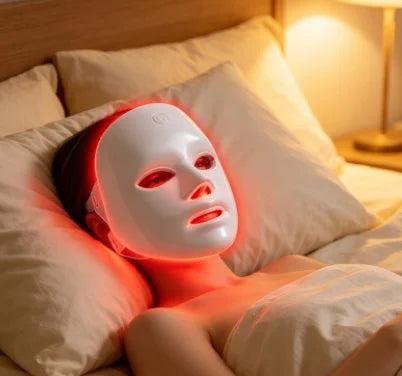 Máscara Facial de Terapia de Luz LED de 7 Colores HTMCK |   Mascarilla de Fototerapia Casera, Renovación de la Piel, Tratamiento del Acné y Cuidado Antiarrugas