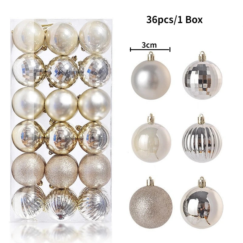 24/36 Piezas de Bolas de Navidad Colgantes, Decoración para Árbol de Navidad, Decoración Interior para el Hogar, Año Nuevo 2026, Artículos para Fiestas DIY