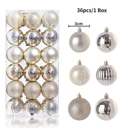 24/36 Piezas de Bolas de Navidad Colgantes, Decoración para Árbol de Navidad, Decoración Interior para el Hogar, Año Nuevo 2026, Artículos para Fiestas DIY
