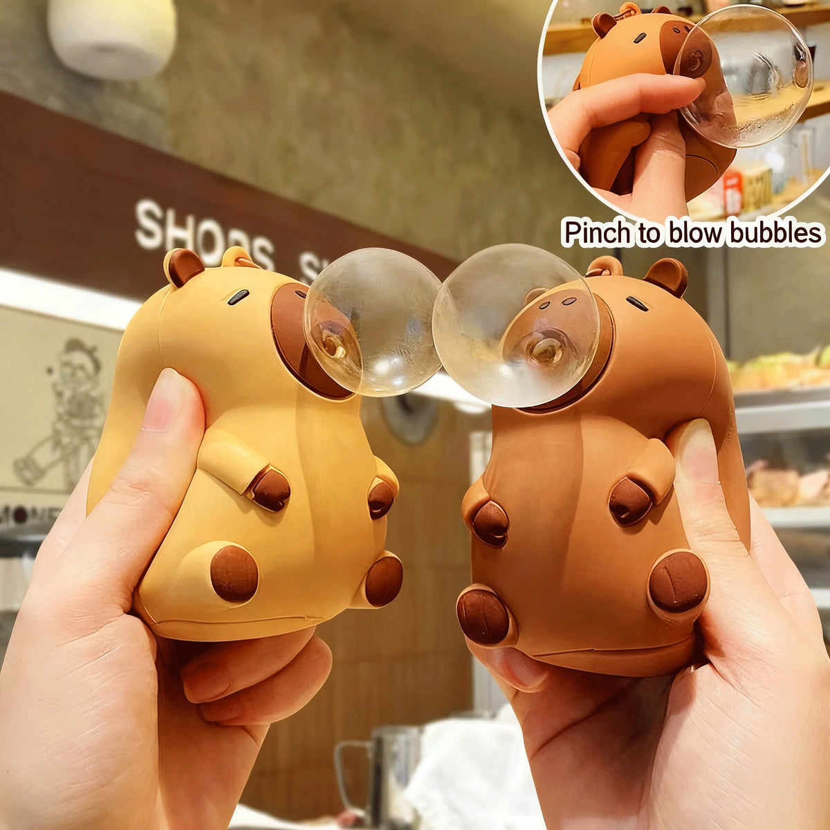 Juguete de peluche de capibara para apretar, colgante antiestrés con burbujas, decoración para mochila infantil, regalo de fiesta